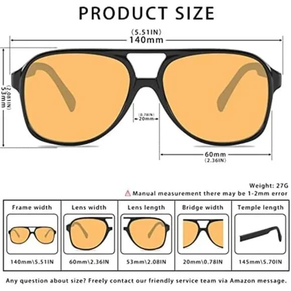 Classic Vintage Aviator Sunglasses for Women - Large Retro Frames - Picture 3 of 4
